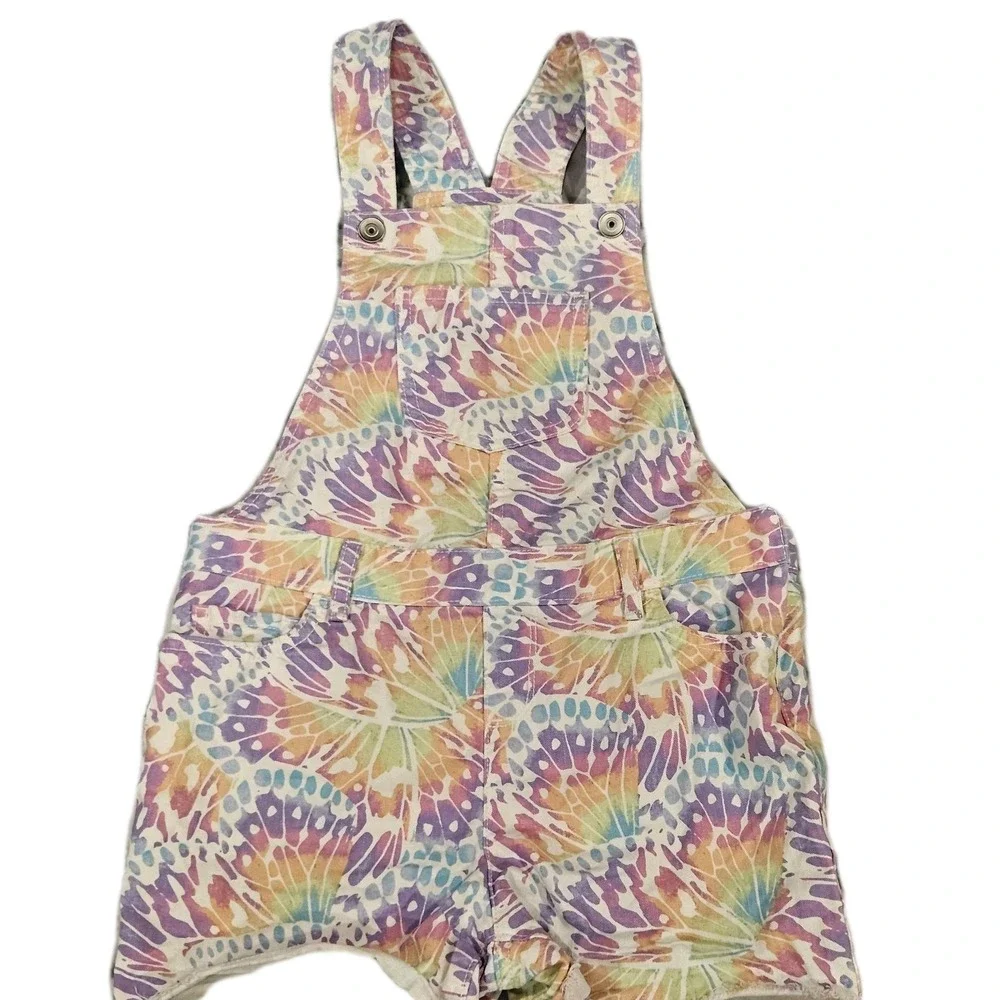 The Children's Place Pastel‎ Tie Dye Shortalls Size 10 Adjustable Pockets
